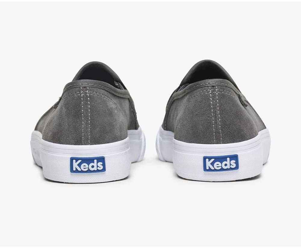 Keds Slip Ons Damen Grau - Double Decker Suede - MYL-628135